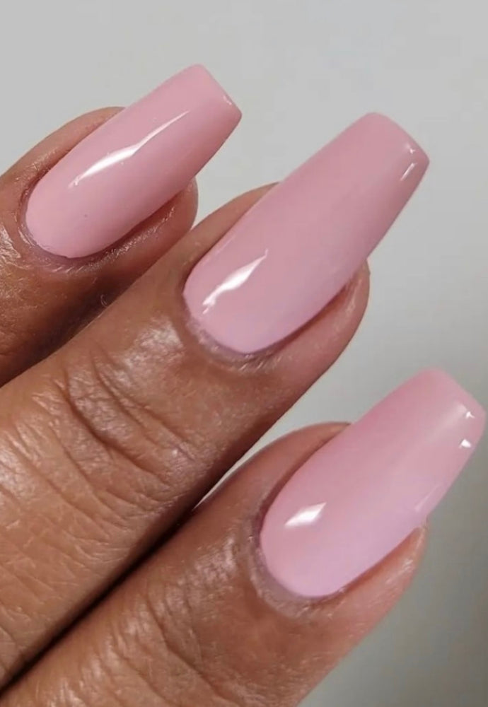 Beautiful nails painted with Dr.'s Remedy Enriched Nail Polish in BELOVED Blush, a cool cotton candy shade, showcasing a glossy finish