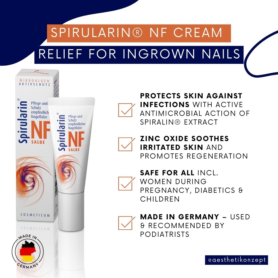 Spirularin NF Nailfold Cream 10ml for relief of ingrown nails with natural ingredients