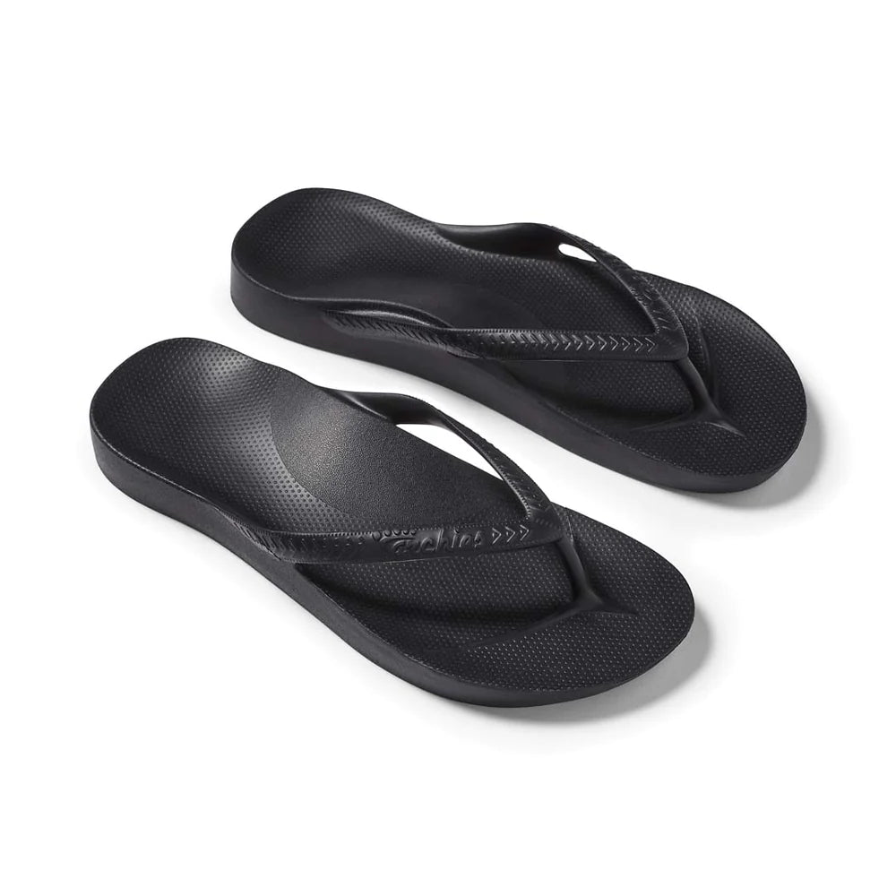 Archies Arch Support Thongs / Black - CLEARANCE SALE
