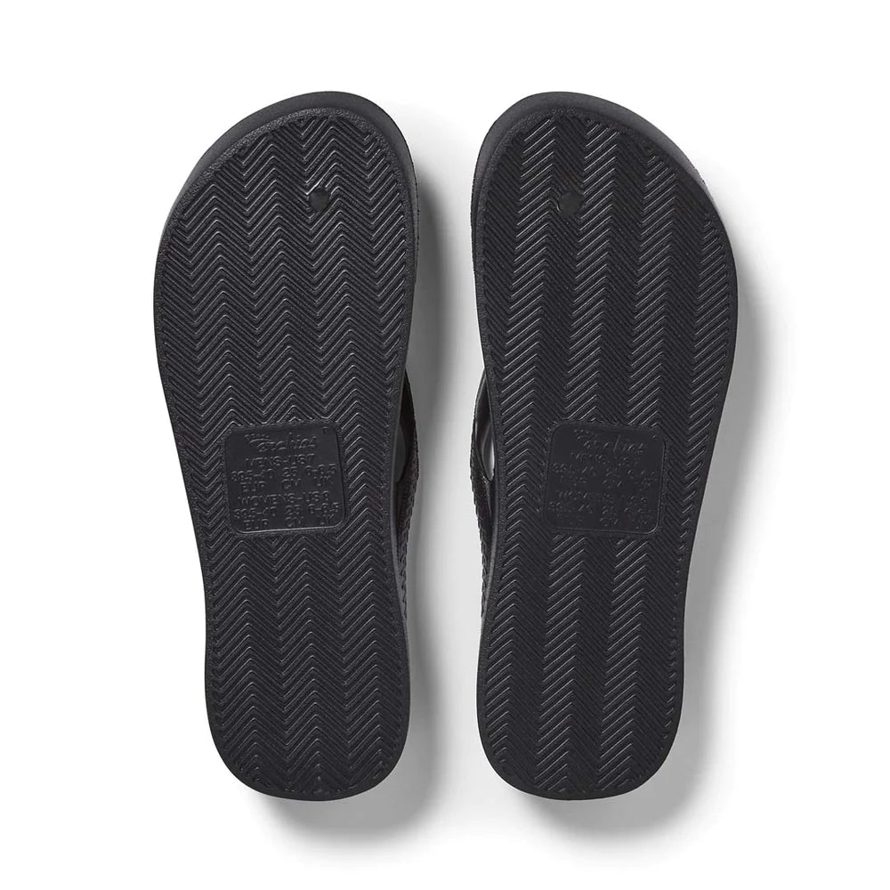 Archies Arch Support Thongs / Black - CLEARANCE SALE