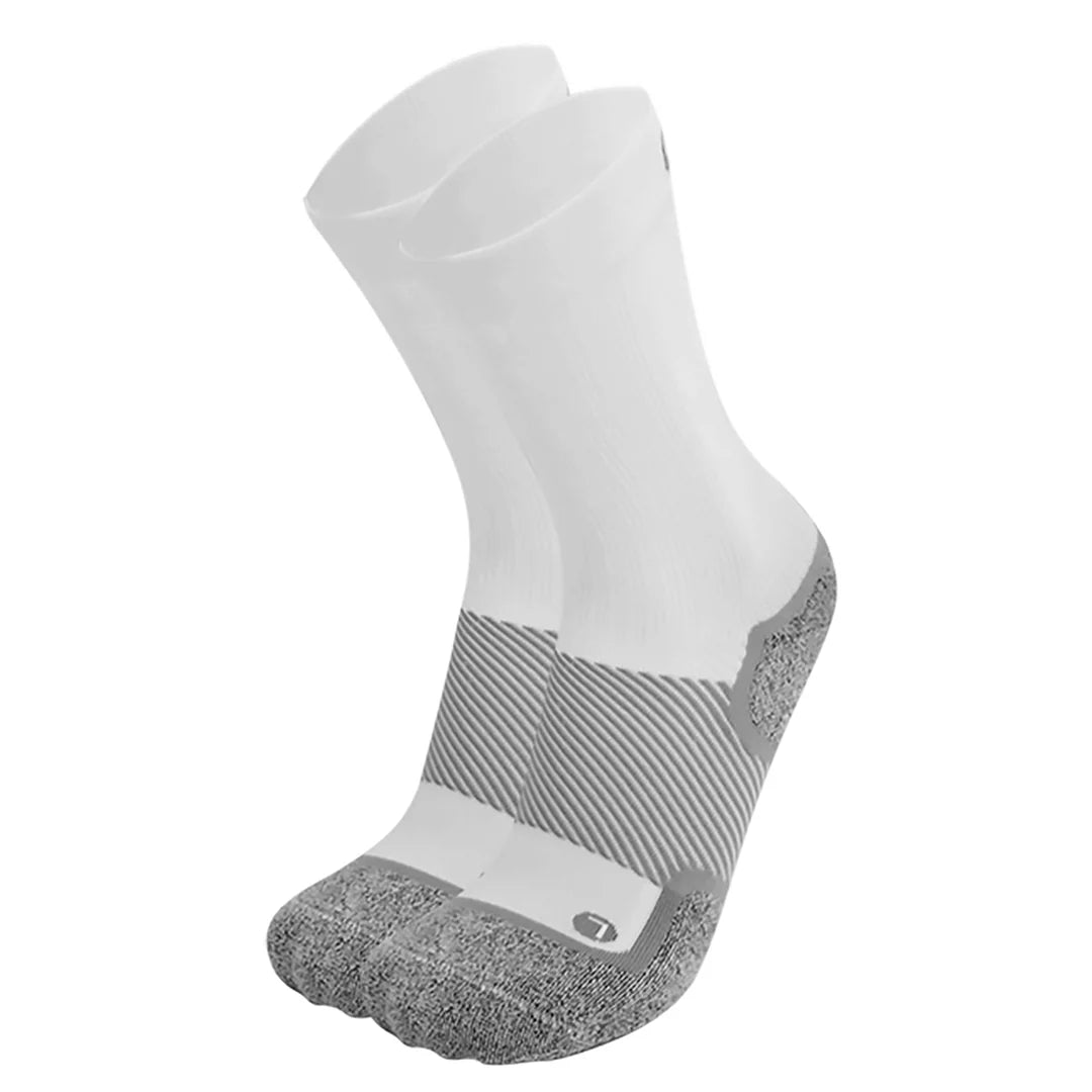 OS1st WP4 Wellness Performance Socks in white, offering targeted compression to improve circulation and provide comfort for everyday wear and foot recovery.