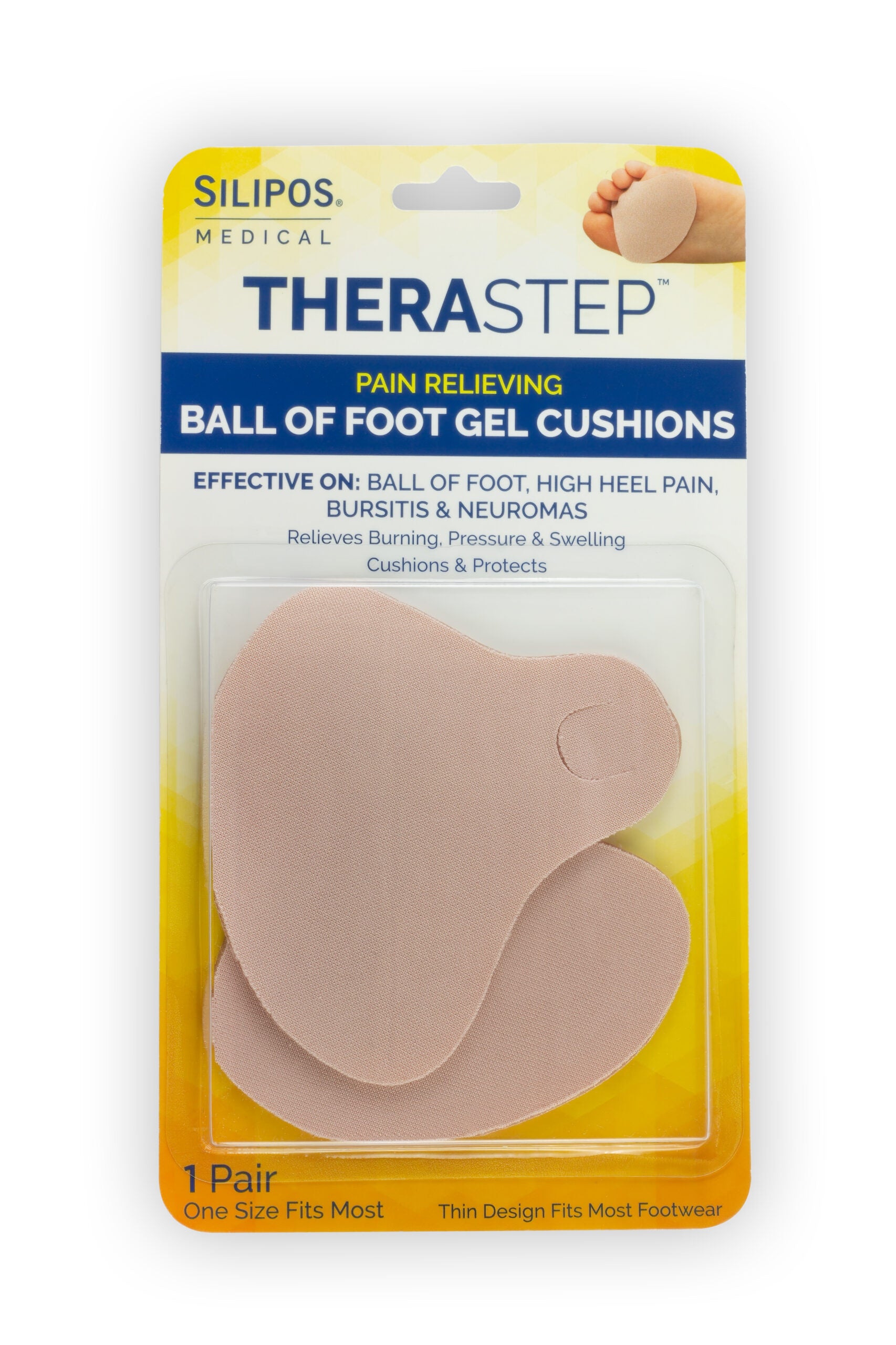 TheraStep™ Ball of Foot Gel Cushions Pkt 2