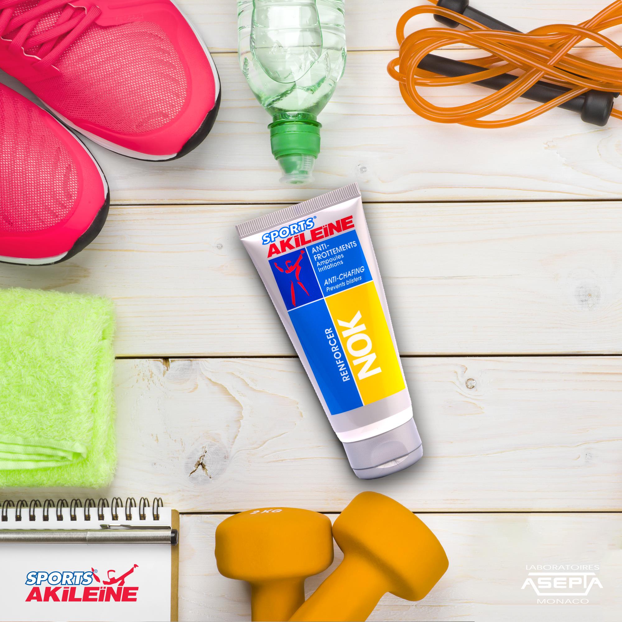 Akileine® Sports NOK Anti-Chaffing Cream 75ml to prevent chafing and irritation during physical activity