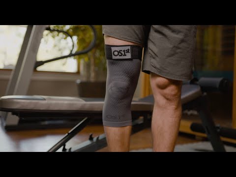 Video on how to wear OS1st KS7+ Adjustable Performance Knee Sleeve, offering targeted compression for knee pain relief and support, designed to improve mobility during activity.