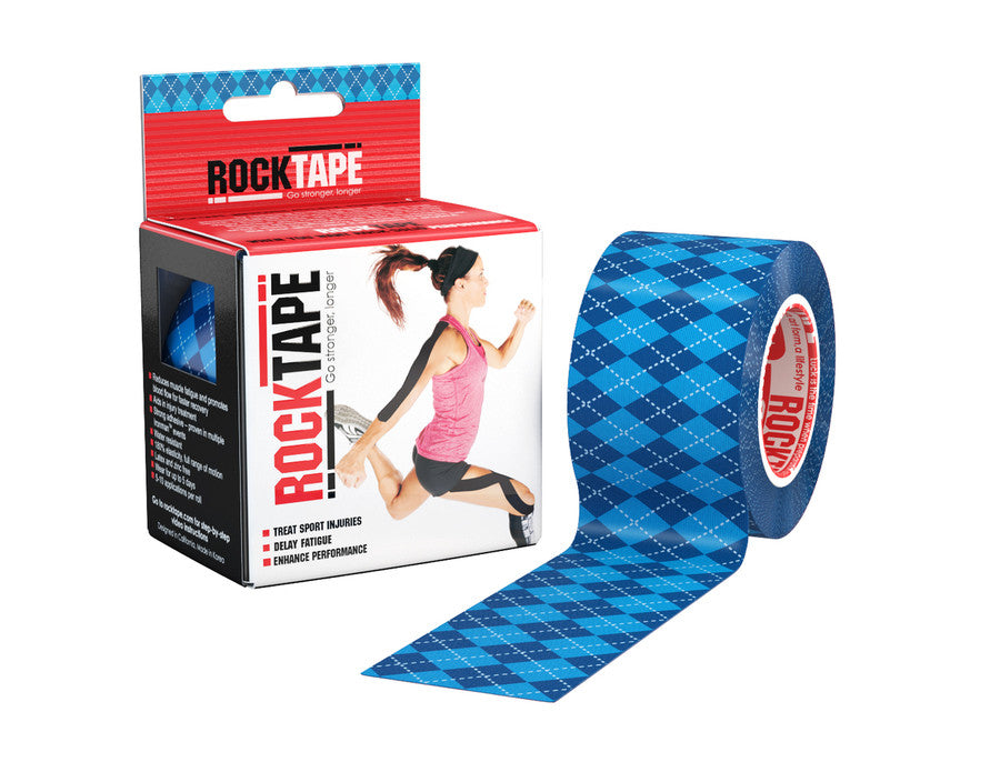 RockTape / Blue Argyle Kinesiology Tape 5cm x 5M