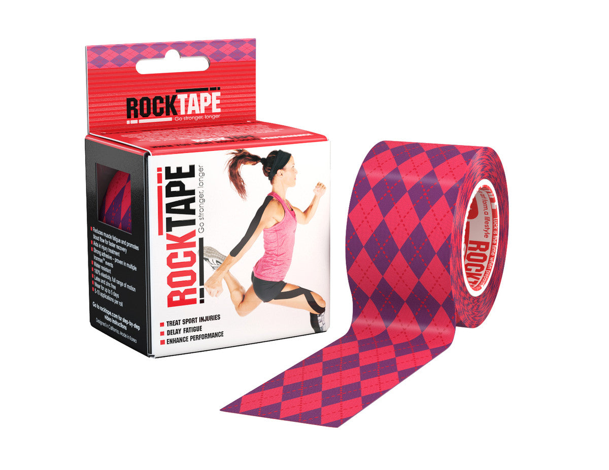 RockTape / Pink Argyle Kinesiology Tape 5cm x 5M