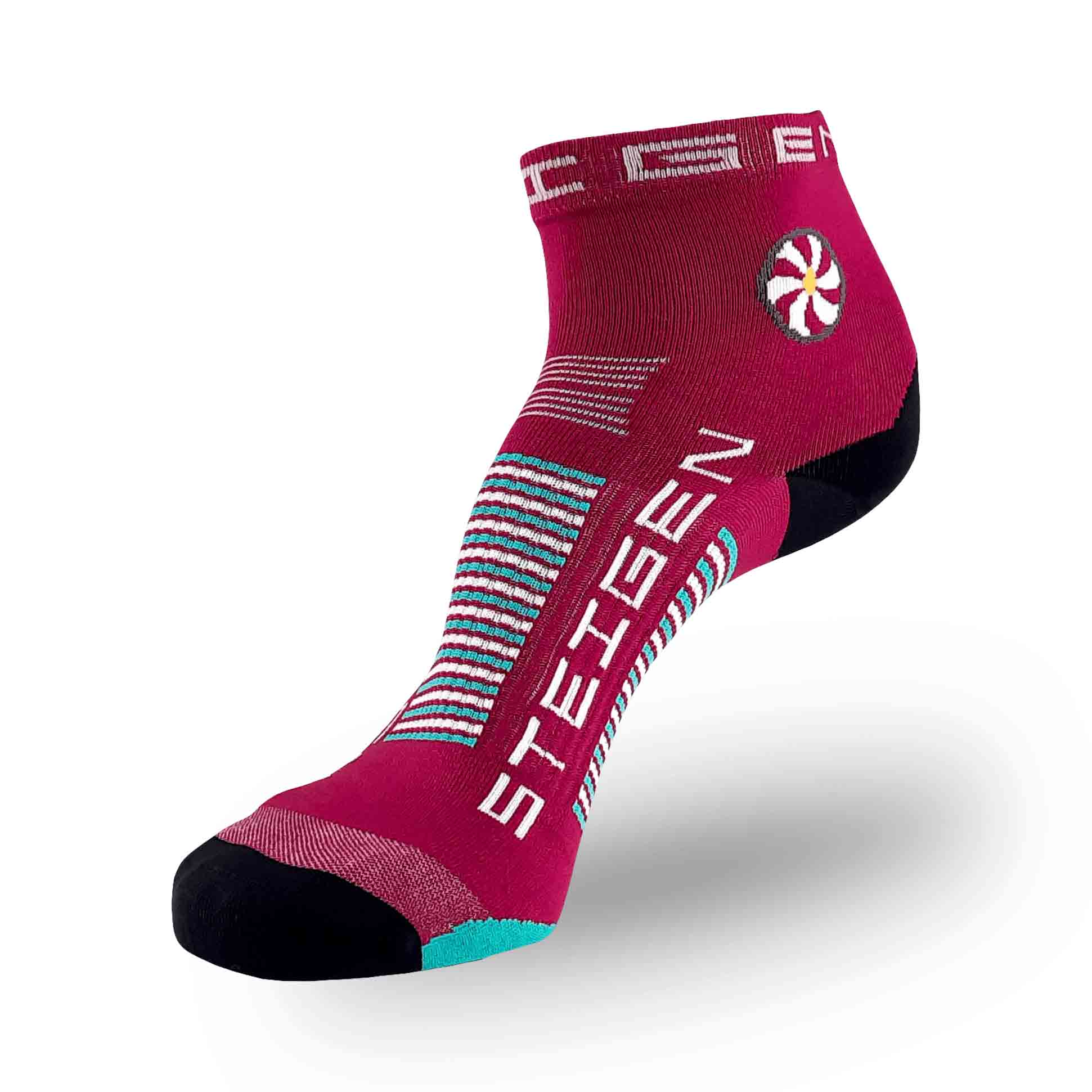 STEIGEN Running Socks Quarter Length / Burgundy