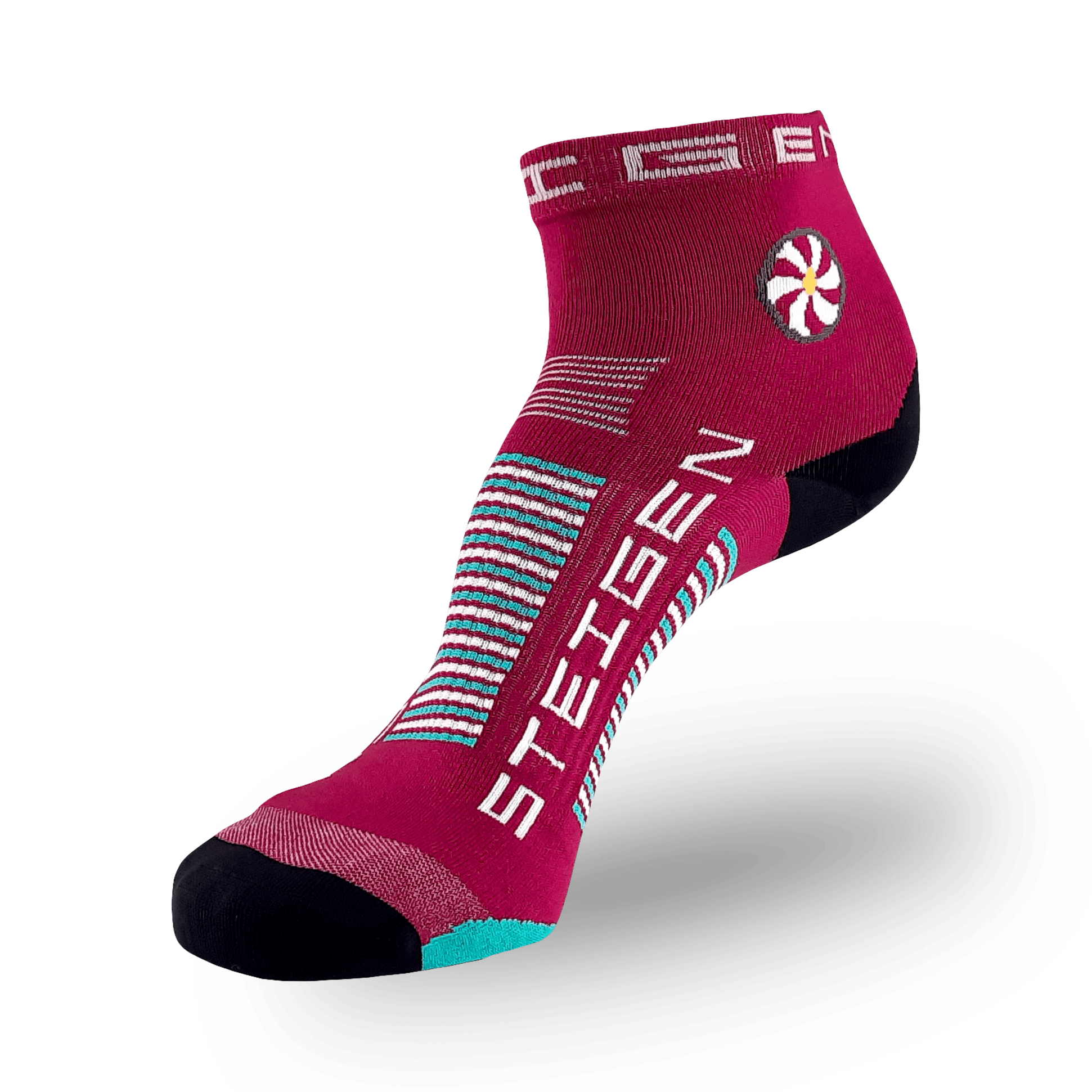 STEIGEN Running Socks Quarter Length / Burgundy