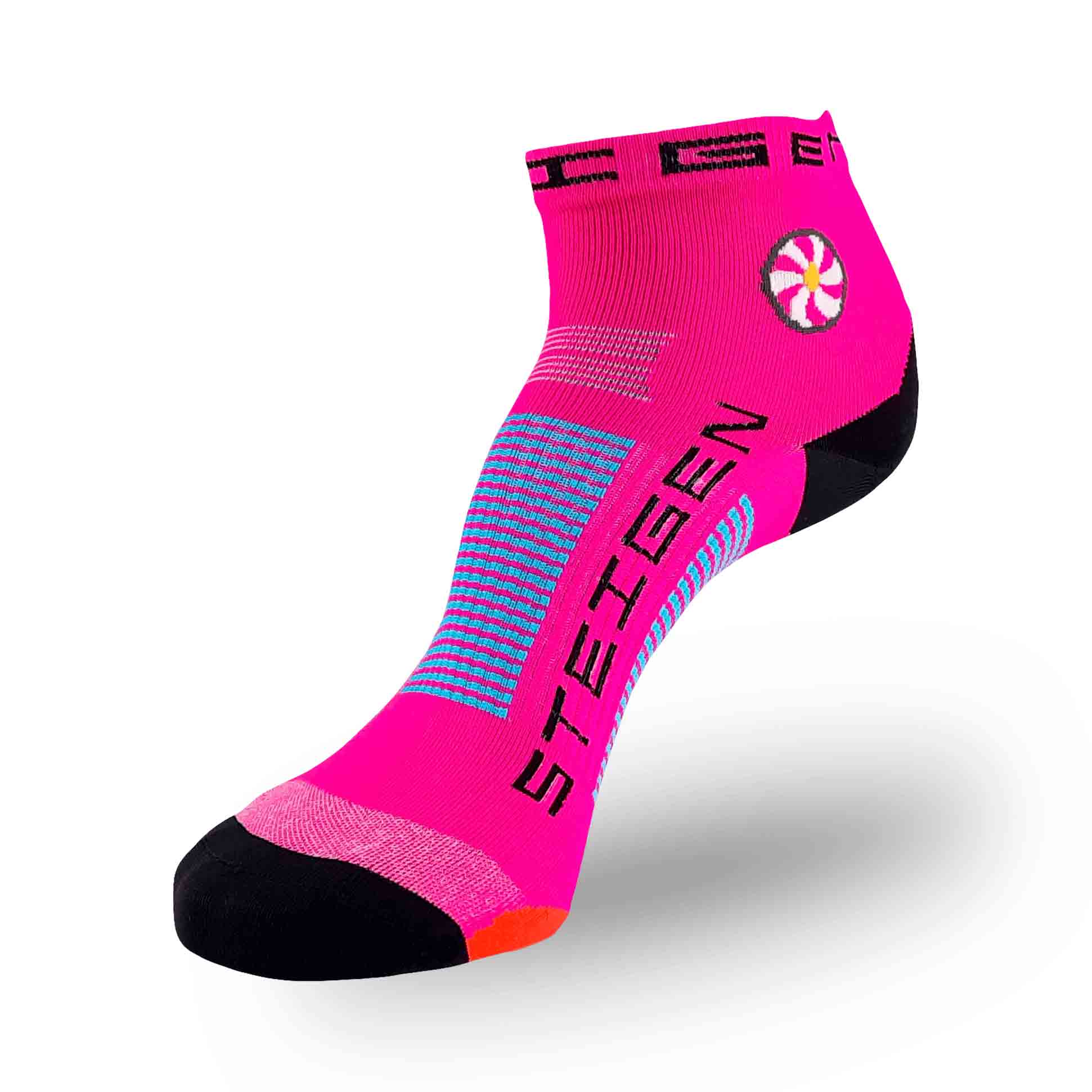 STEIGEN Running Socks Quarter Length / Fluro Pink