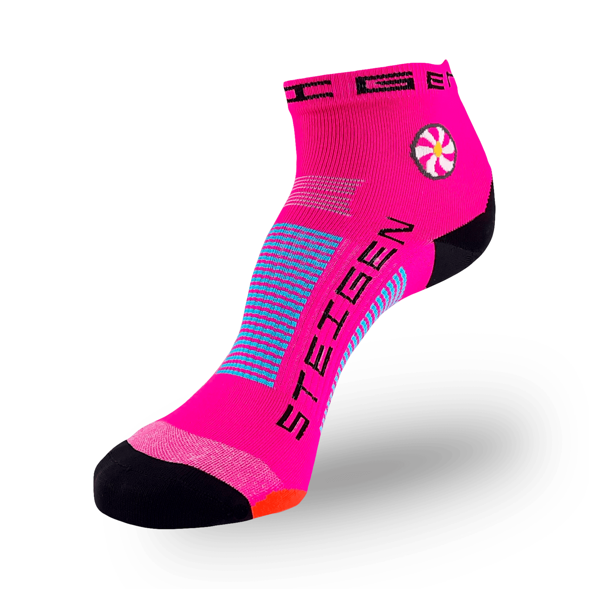 STEIGEN Running Socks Quarter Length / Fluro Pink