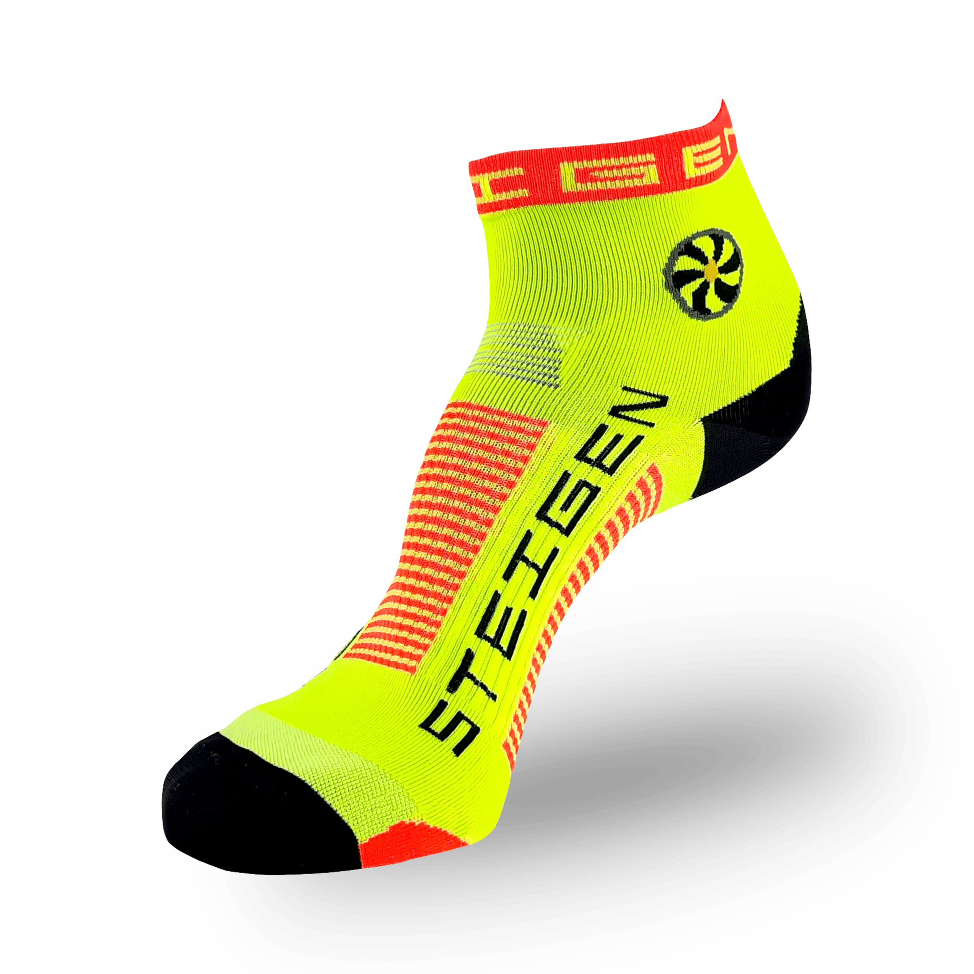 STEIGEN Running Socks Quarter Length / Fluro Yellow