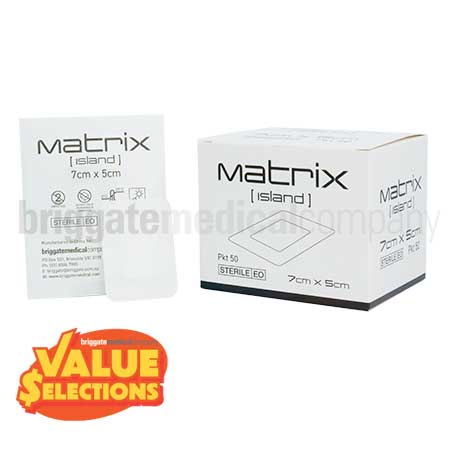 Matrix [Island] Sterile Dressing 7cm x 5cm (Box 50)