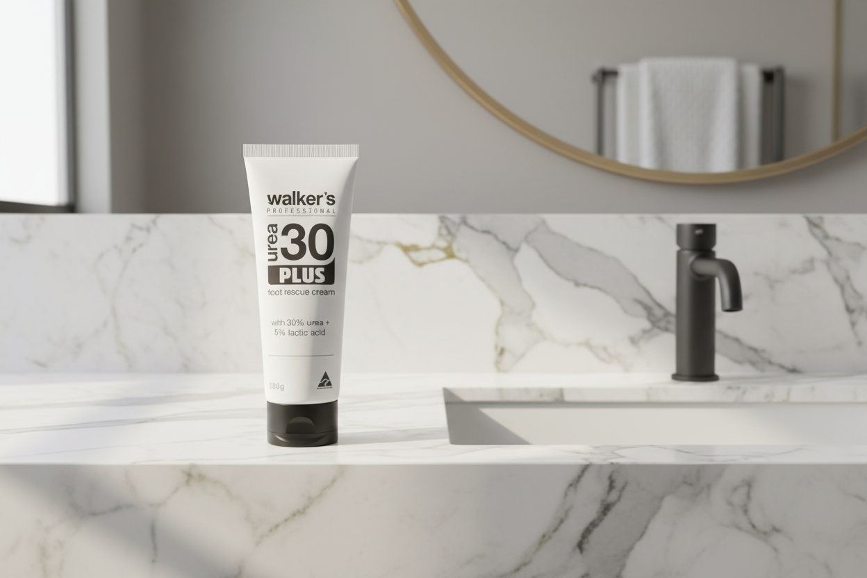 Tube of Walker's Professional Urea 30 Plus foot rescue cream
