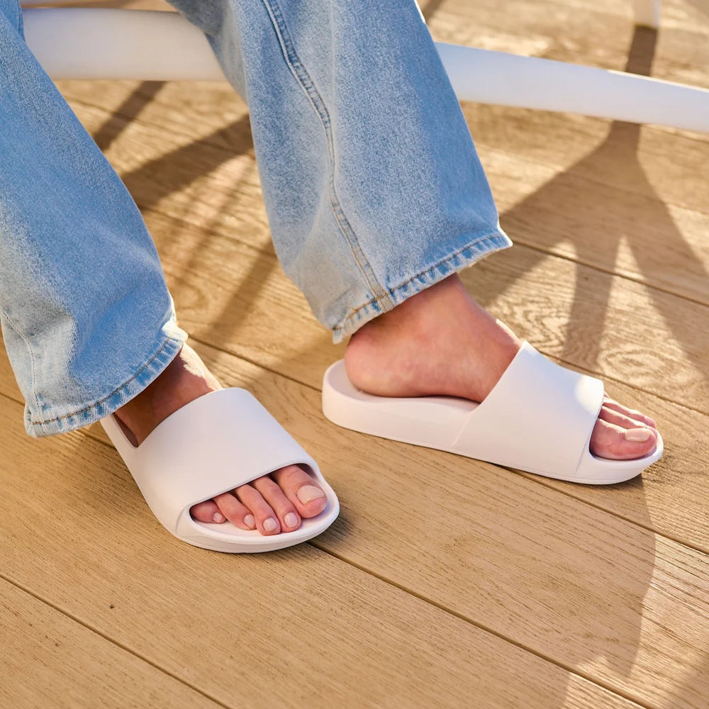 Archies Arch Support Slides / White CLEARANCE SALE