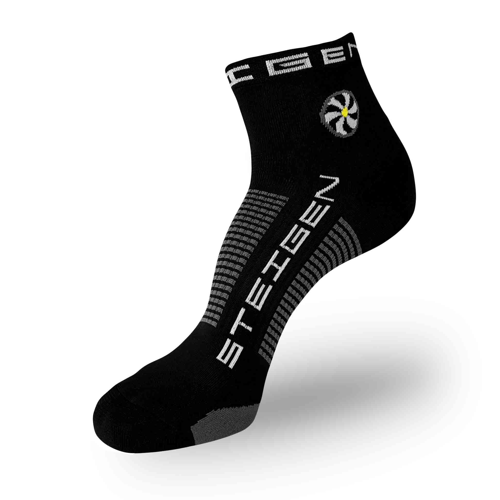 STEIGEN Running Socks Quarter Length / Black