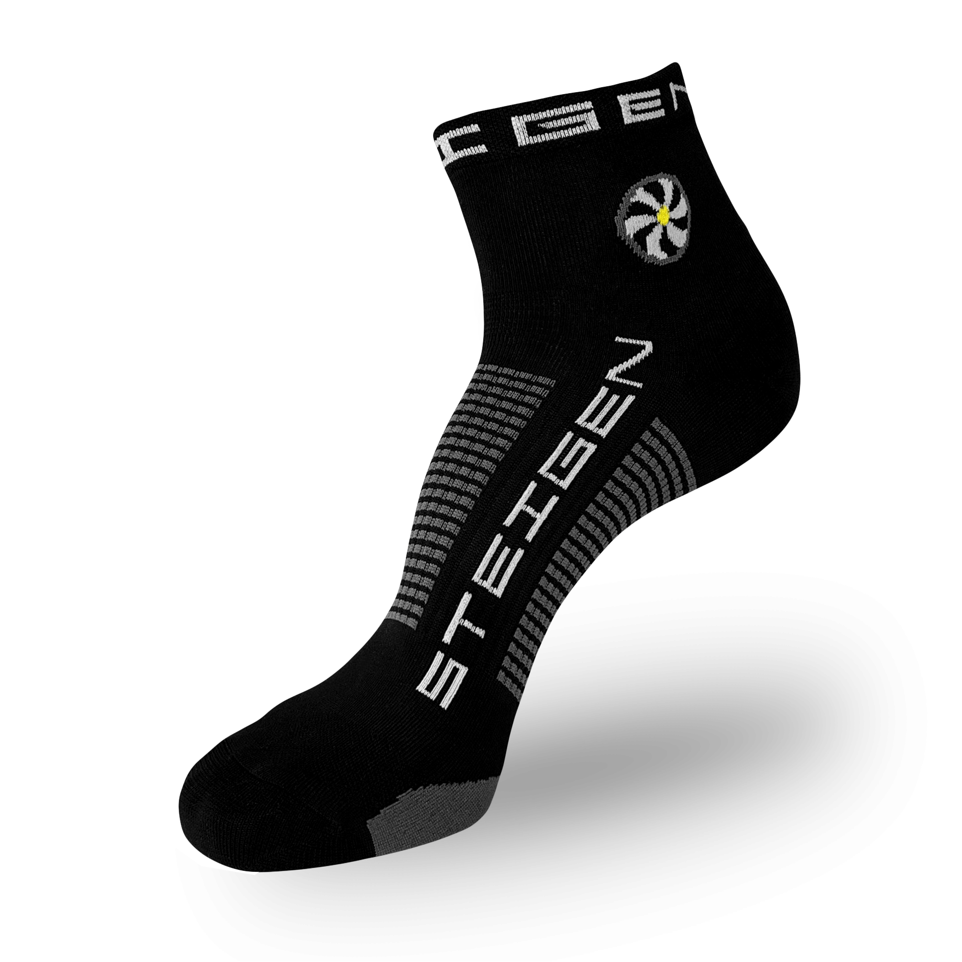 STEIGEN Running Socks Quarter Length / Black